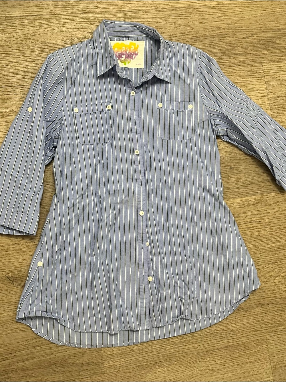 Derek Heart Blue & White Striped Button-Down Shirt XL